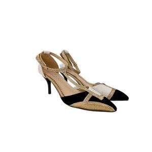 Gorgeous Black, White and Gold Heels